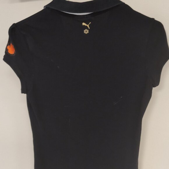 Women's PUMA Golf Polo - Black with Embroidered Orange Paw - Size Small - EUC - Picture 2 of 4